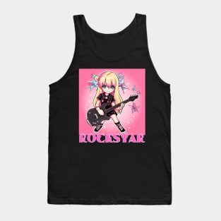 Rockstar Girl, Rock & Roll Girl, Cute Girl, Girl Power Tank Top